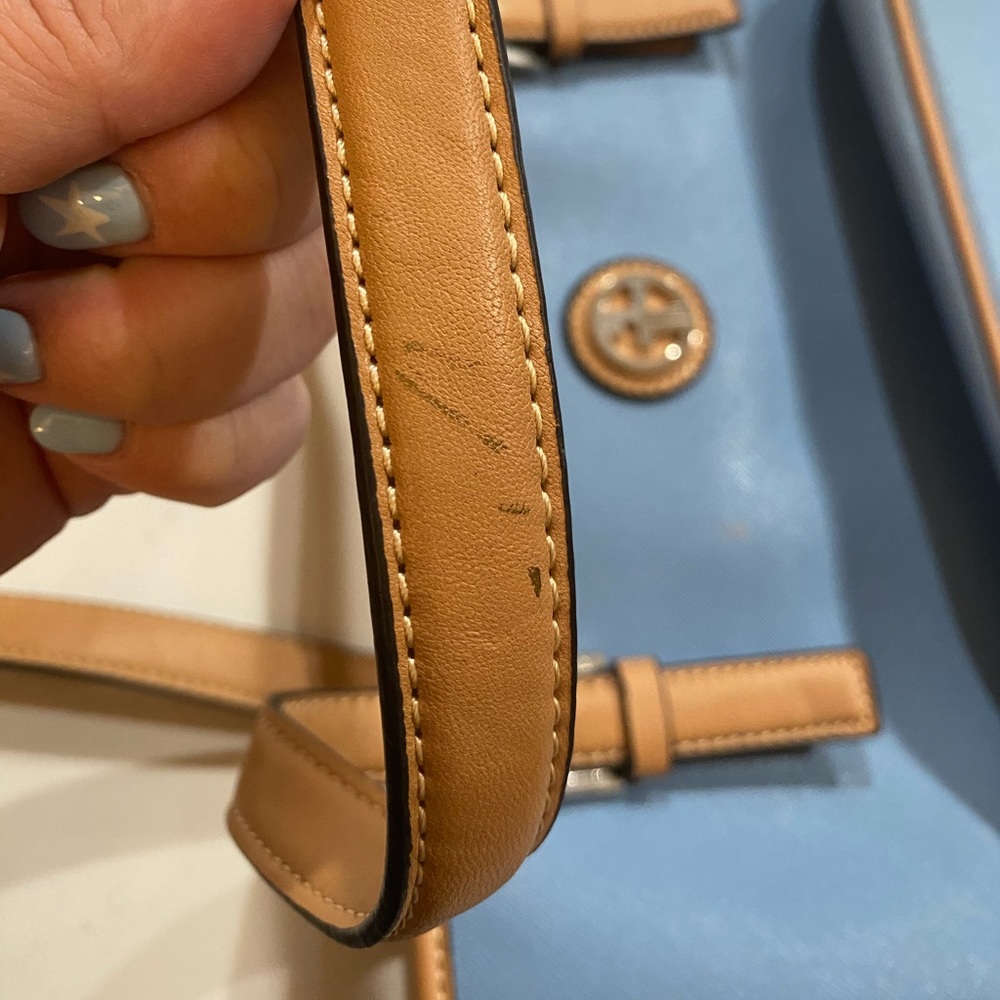 Giani Bernini Saffiano Tote Light Blue Tan NWT - Picture 16 of 16
